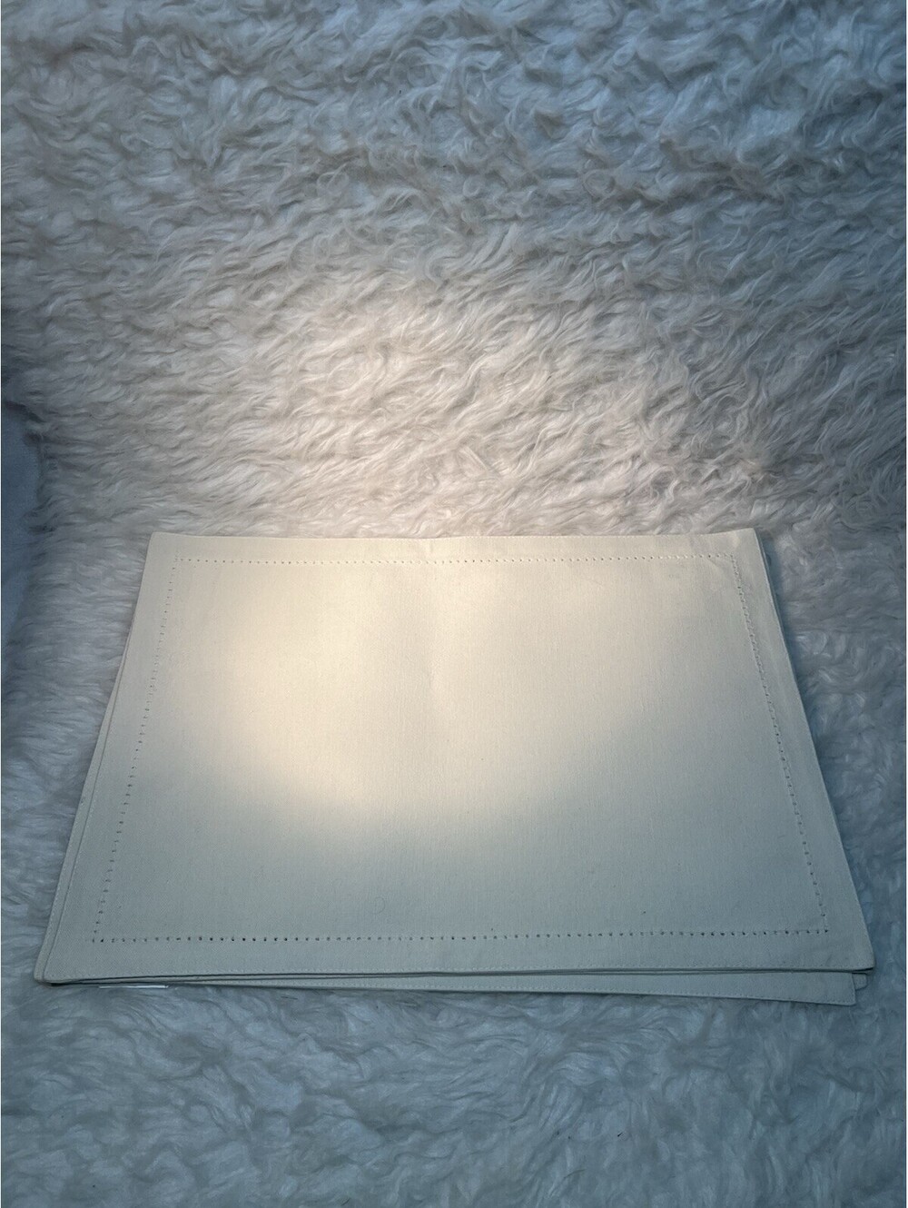 OEKO-TEX: 4 Hemstitch Beige Placemats Size: 35 cm x 48 cm